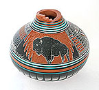 Example of Native American etched pottery