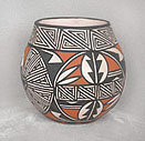 Example of Native American white slipped polychrome pottery