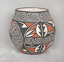 Example of Native American white slipped polychrome pottery