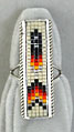Off white/multi beaded long ring