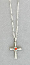 a2435 Hale cast silver and coral cross