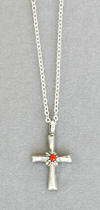 a2435 Hale cast silver and coral cross
