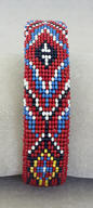 a3273 Yonavea red/multi arrow/star cut bead cuff