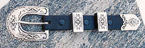 Navajo stamped 4-piece silver ranger set