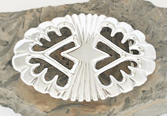 Sand cast silver belt buckle
